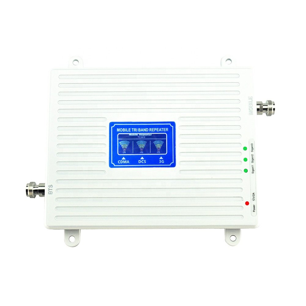 Hot sale 850mhz 1800mhz 2100mhz cell phone signal booster gsm signal repeater with 50-5 cable